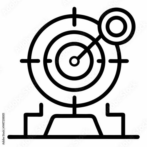 Sales Target and business target audience icon on white background