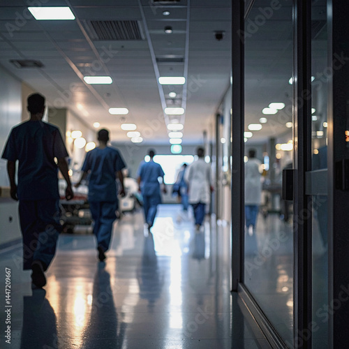  Hospital Hallway During Blackout Emergency Situation