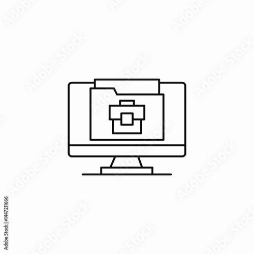 remote workstation icon sign vector