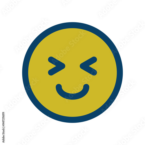 嬉しい表情を浮かべたシンプルなアイコンイラスト