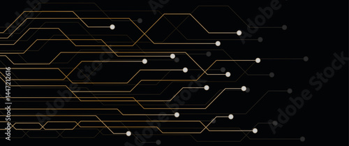 golden bitcoin crypto currency with electronic circuit board vector illustration EPS10 