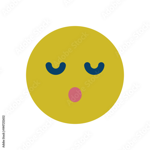目を閉じている顔文字のアイコンイラスト