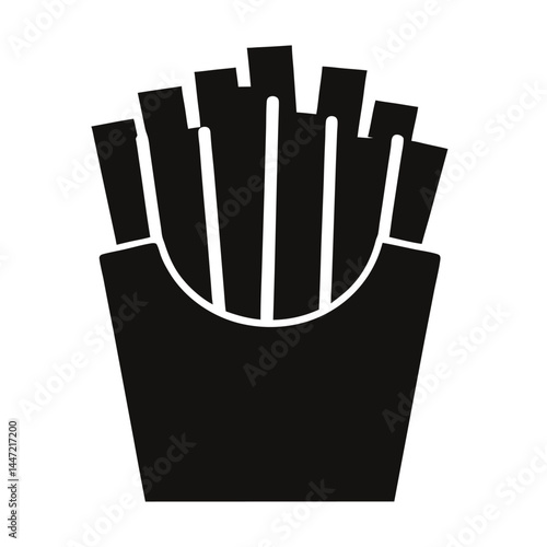 french fries in a black box