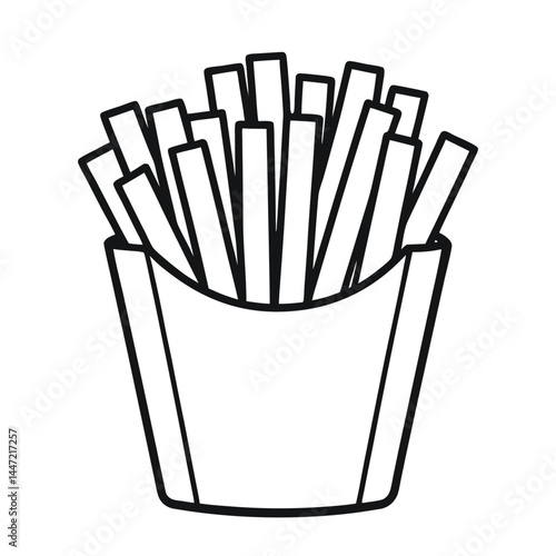 french fries in a white box