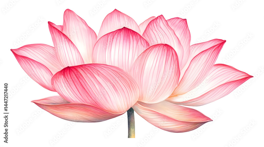Fototapeta premium Pink Lotus Flower Illustration Isolated Background