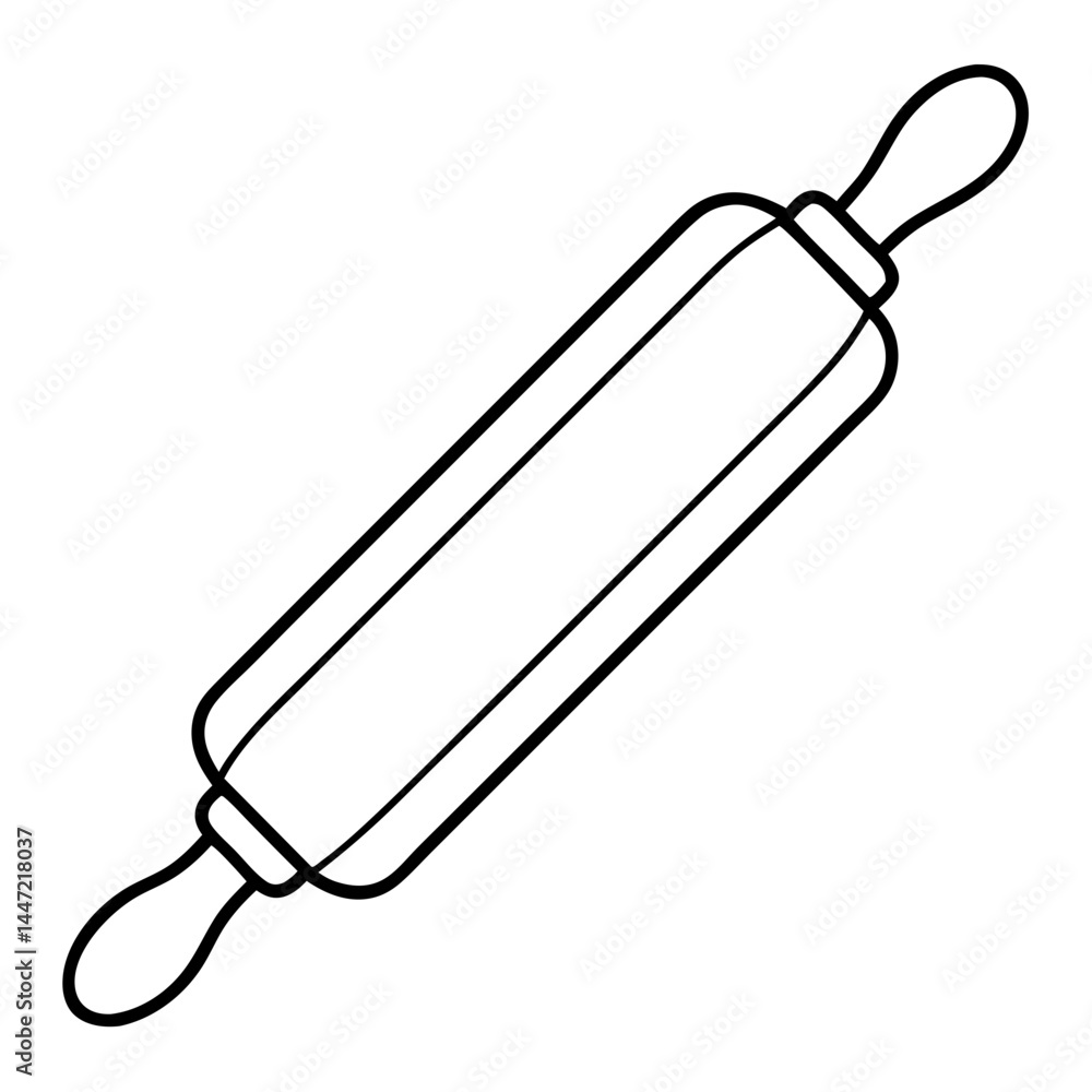 Rolling Pin Control Outline Coloring Book Page Rolling Pin Control Outline Coloring Book Page