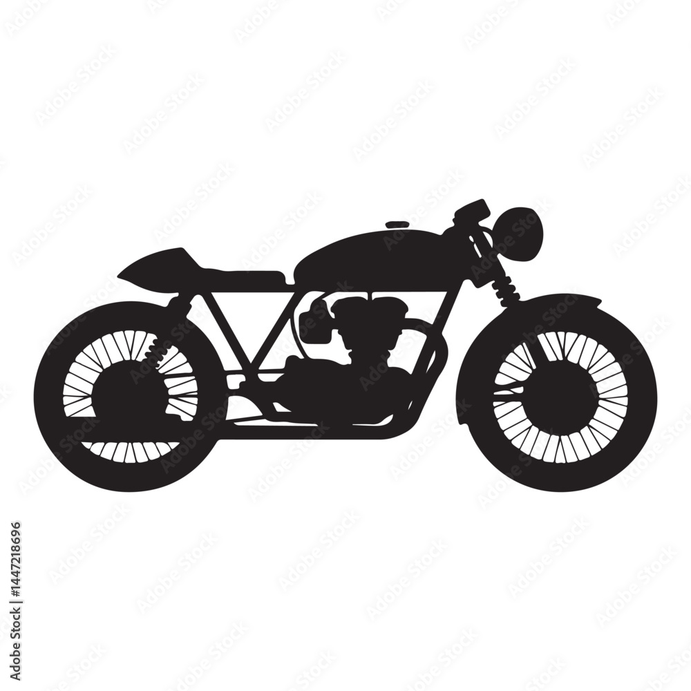 Fototapeta premium Black and White Motorcycle Silhouette