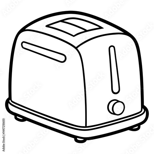 Toaster Outline Coloring Book Page Line Art