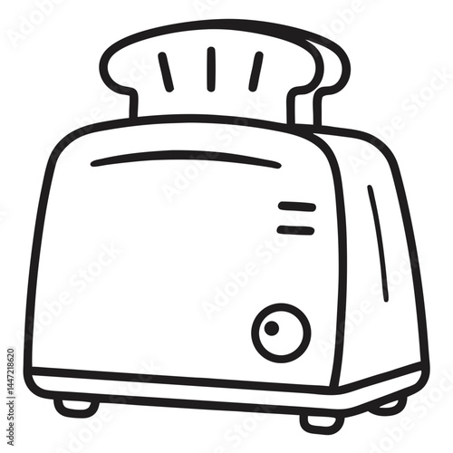 Toaster Outline Coloring Book Page Line Art