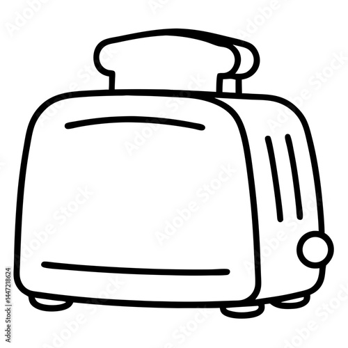 Toaster Outline Coloring Book Page Line Art