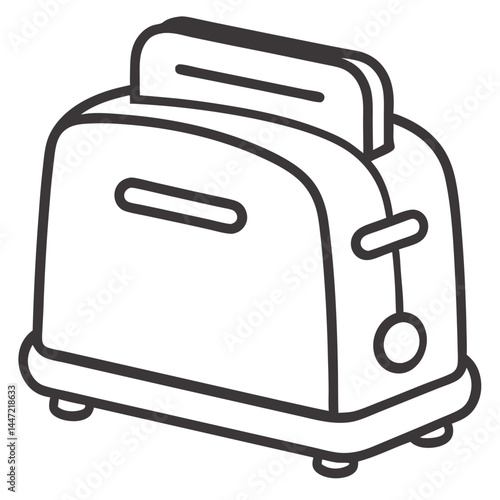 Toaster Outline Coloring Book Page Line Art