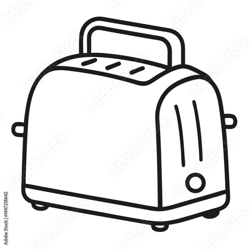 Toaster Outline Coloring Book Page Line Art
