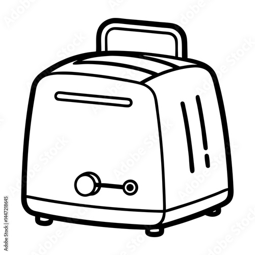 Toaster Outline Coloring Book Page Line Art