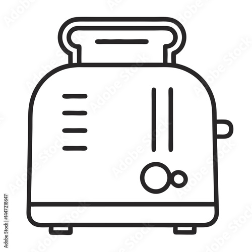 Toaster Outline Coloring Book Page Line Art