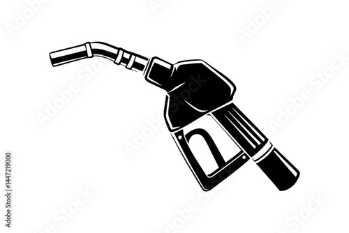 
Black and white fuel pump nozzle vector illustration