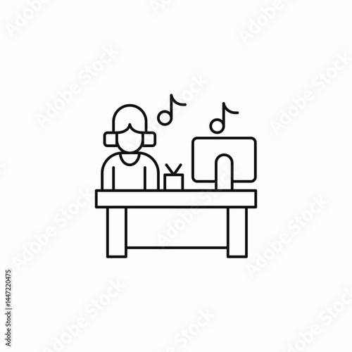 working with music icon sign vector