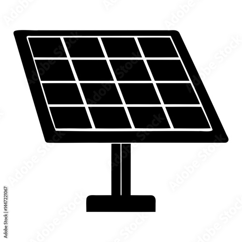 Solar panel energy renewable power photovoltaic cell electricity sun clean technology illustration design isolated on transparent background