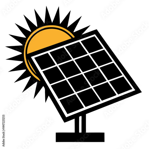 Solar panel energy renewable sun power electricity generation photovoltaic system sustainability technology isolated on transparent background