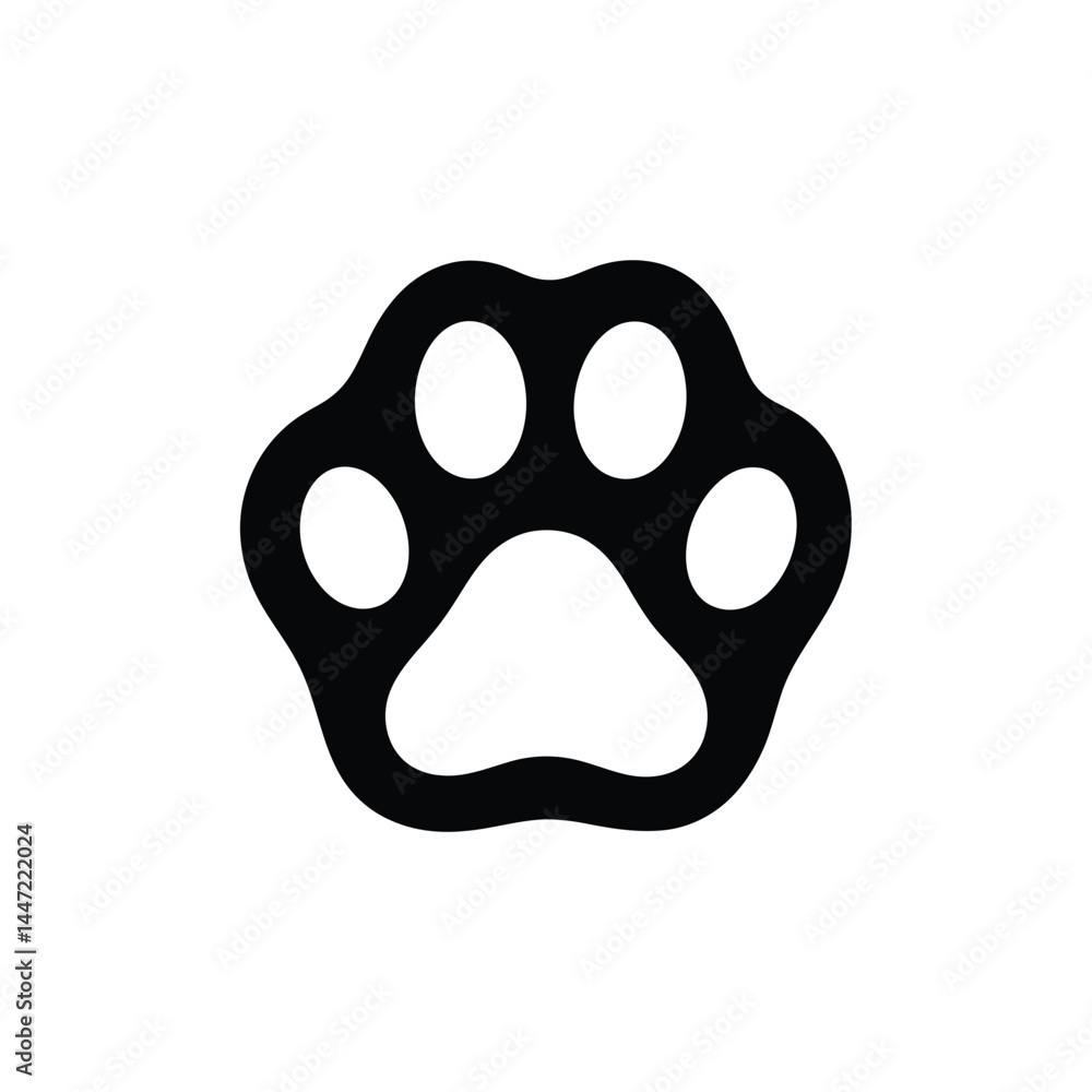 Obraz premium Elegant Paw Logo Design – Flat Style Footprint