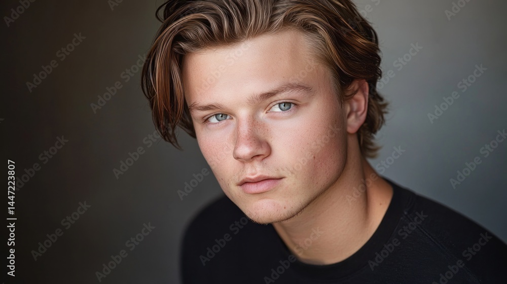 Intense gaze Young man with captivating eyes Intense gaze Young man with captivating eyes