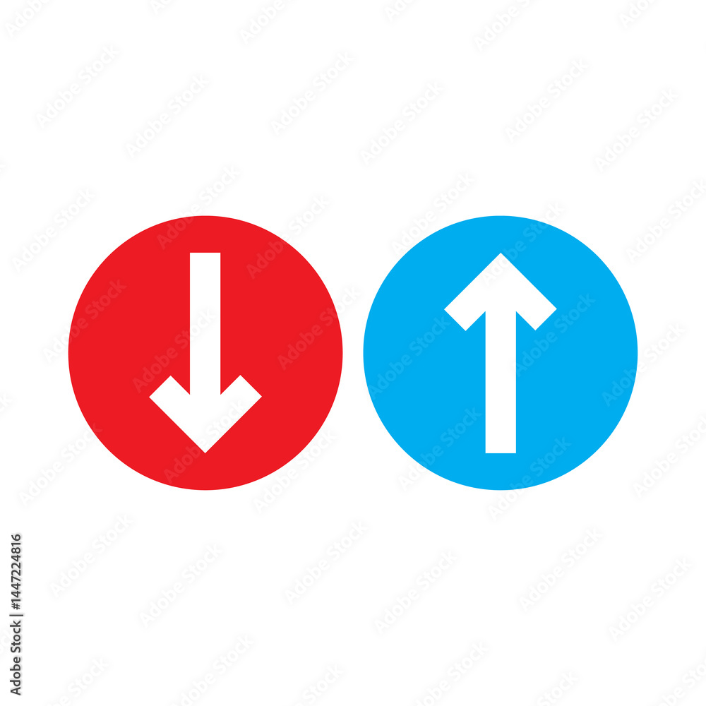 red and blue arrow sign red and blue arrow sign