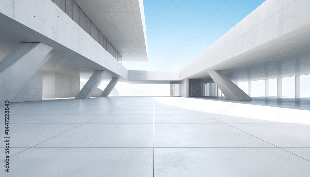 Modern architecture concrete structure with clear blue sky empty space background Modern architecture concrete structure with clear blue sky empty space background