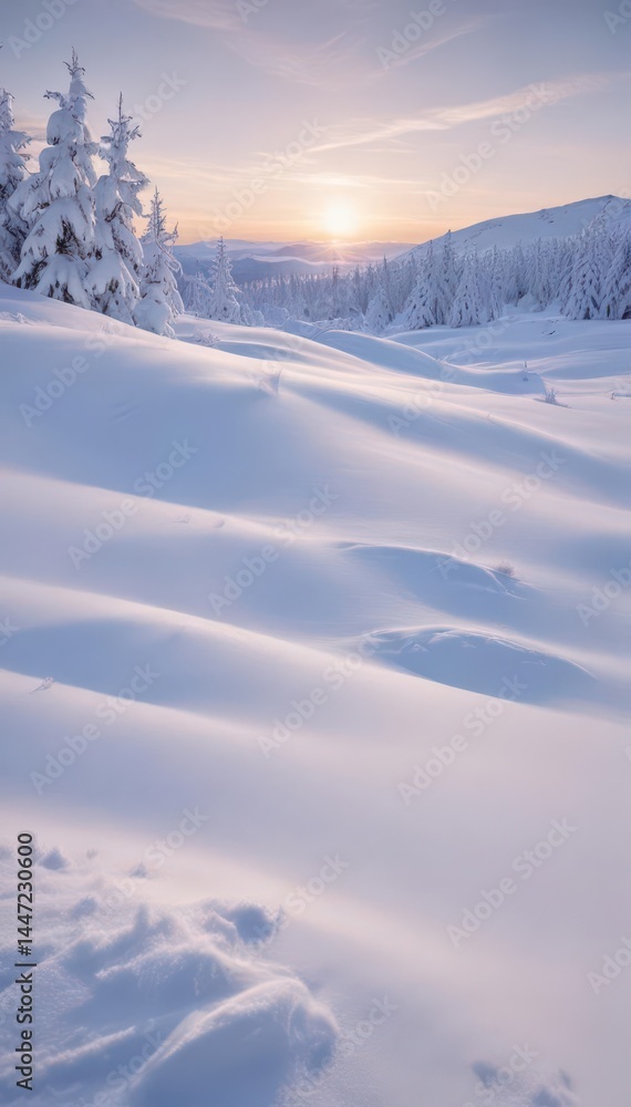 A pristine snowdrift, untouched powder, winter wonderland , fluffy, scene, crisp A pristine snowdrift, untouched powder, winter wonderland , fluffy, scene, crisp