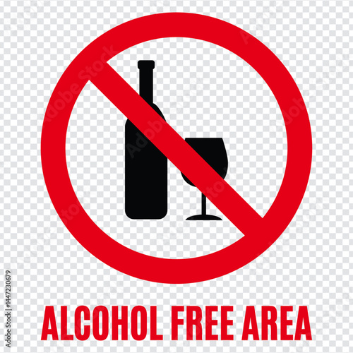 Creative Prohibited Logo Icon In Public Area ,No Drink, No Alcohol