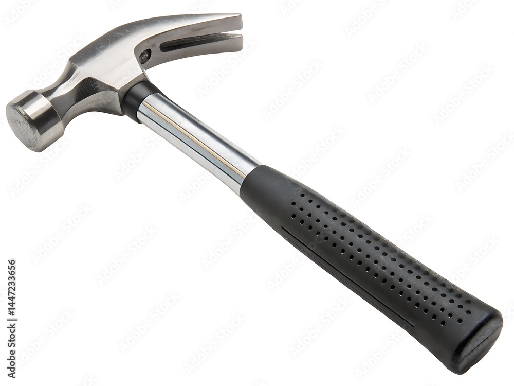 Realistic hammer tool, isolated object, transparent background, high quality, studio lighting, product catalog style Realistic hammer tool, isolated object, transparent background, high quality, studio lighting, product catalog style