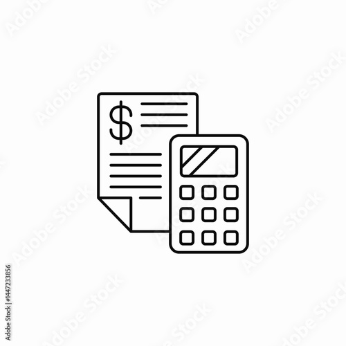 budget calculator icon sign vector