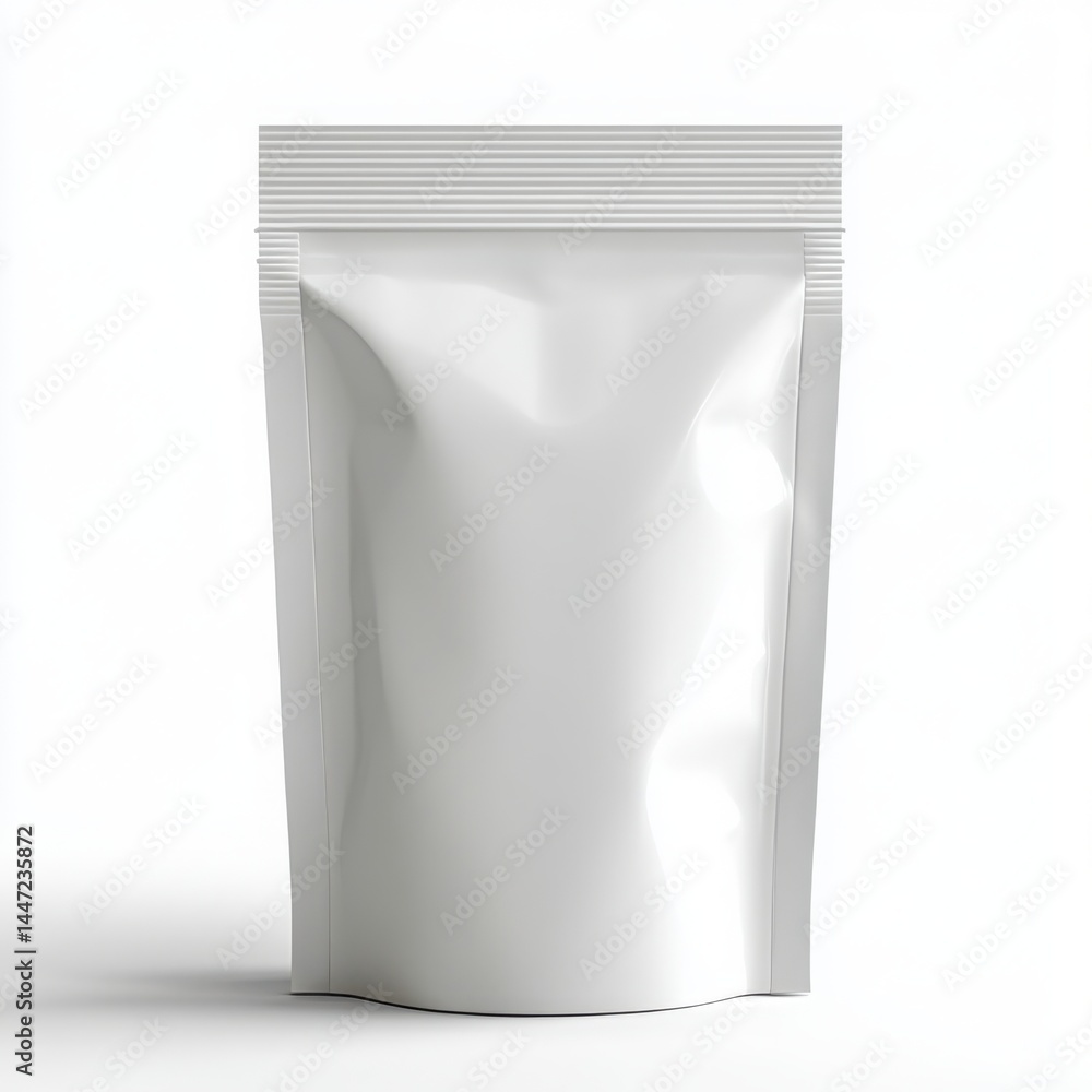 Blank pouch packaging mockup isolated on a white background Blank pouch packaging mockup isolated on a white background