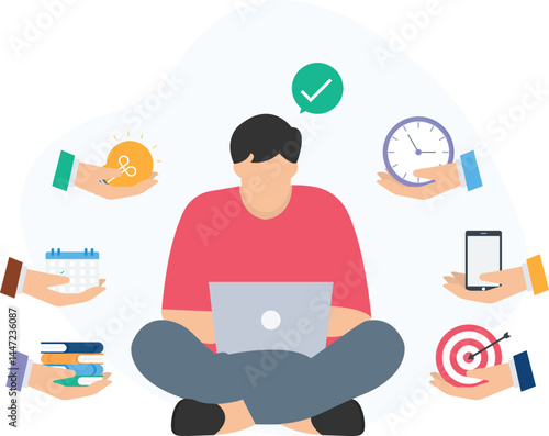 Task switching or priority management, time management or scheduling efficiency, workload balancing or resource allocation, cognitive flexibility or mental agility, productivity tools or task manageme