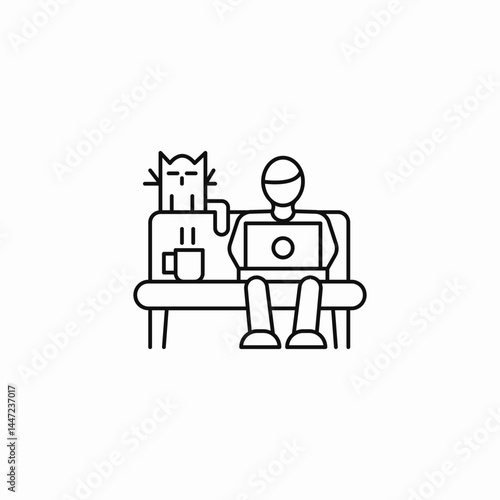 cluttered workspace icon sign vector