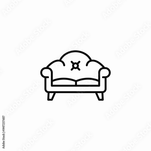 comfortable sofa icon sign vector