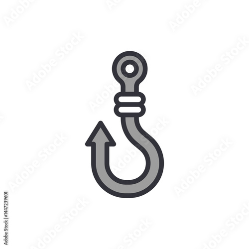 Fish bait colored icons, minimalist vector illustration ,simple transparent graphic element .Isolated on white background