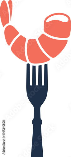 Shrimp seafood logo. Isolated shrimp seafood on white background. Prawns