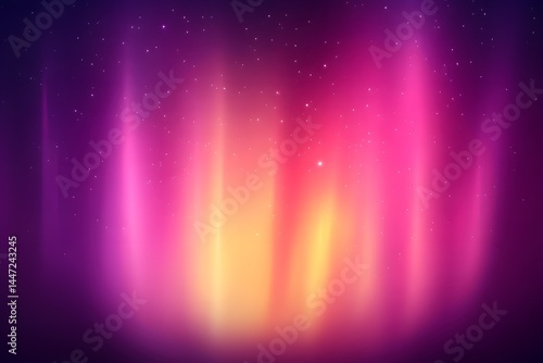 Vibrant Pink and Orange Aurora Borealis Night Sky Abstract Background Image for Design Projects