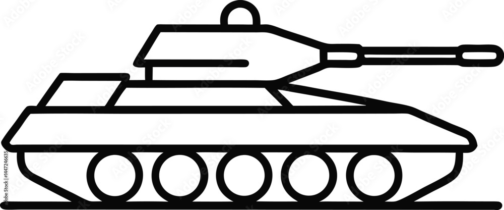 Military tank illustrated in elegant continuous line art style showcasing a bold armored vehicle in minimalistic contour drawing perfect for defense and army concepts Military tank illustrated in elegant continuous line art style showcasing a bold armored vehicle in minimalistic contour drawing perfect for defense and army concepts