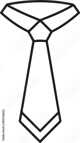 tie line art, black outline, vector and illustration, coloring book page line art drawing