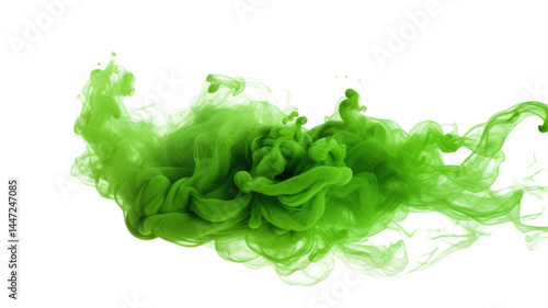 Green Smoke Cloud on Transparent Background

