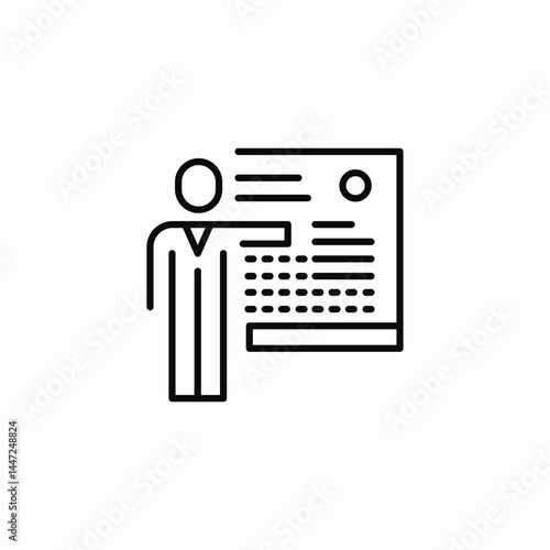 presenting data icon sign vector