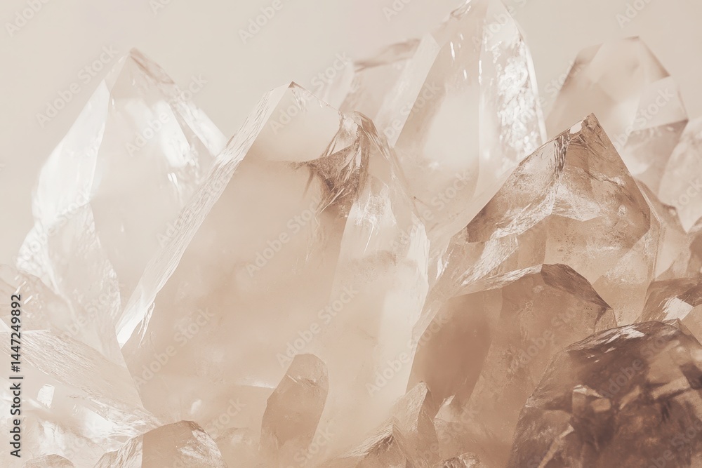 Close-up view of a cluster of translucent crystals. Close-up view of a cluster of translucent crystals.