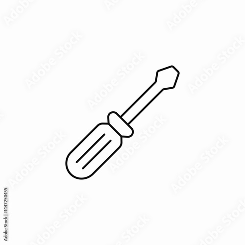 slotted screwdriver icon sign vector