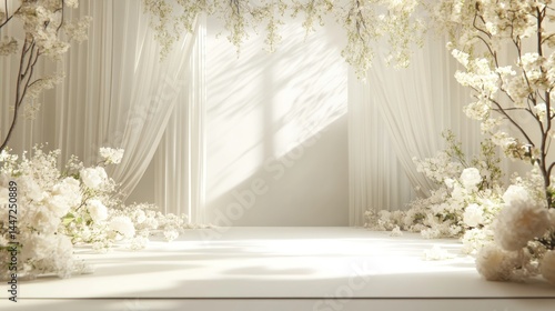 Elegant white floral backdrop