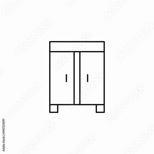 storage cabinet icon sign vector