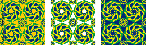 brasil flag octagon pattern set. geometric background for decoration. vector illustration