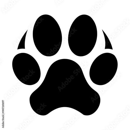 Paw print vector image for animal lovers and pet owners ideal for logo design and print projects online isolated on transparent background