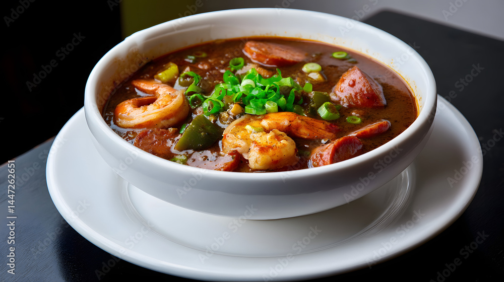 Hearty Chicken and Smoked Sausage Gumbo from Rich Louisiana, Perfect for a Flavorful Feast Hearty Chicken and Smoked Sausage Gumbo from Rich Louisiana, Perfect for a Flavorful Feast