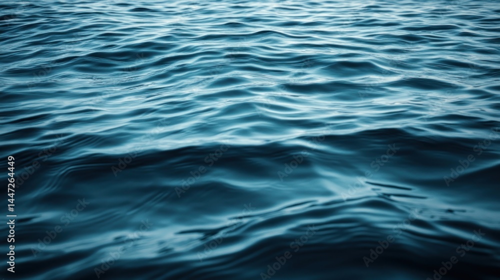 Fototapeta premium Deep ocean water surface displays rippling textures.
