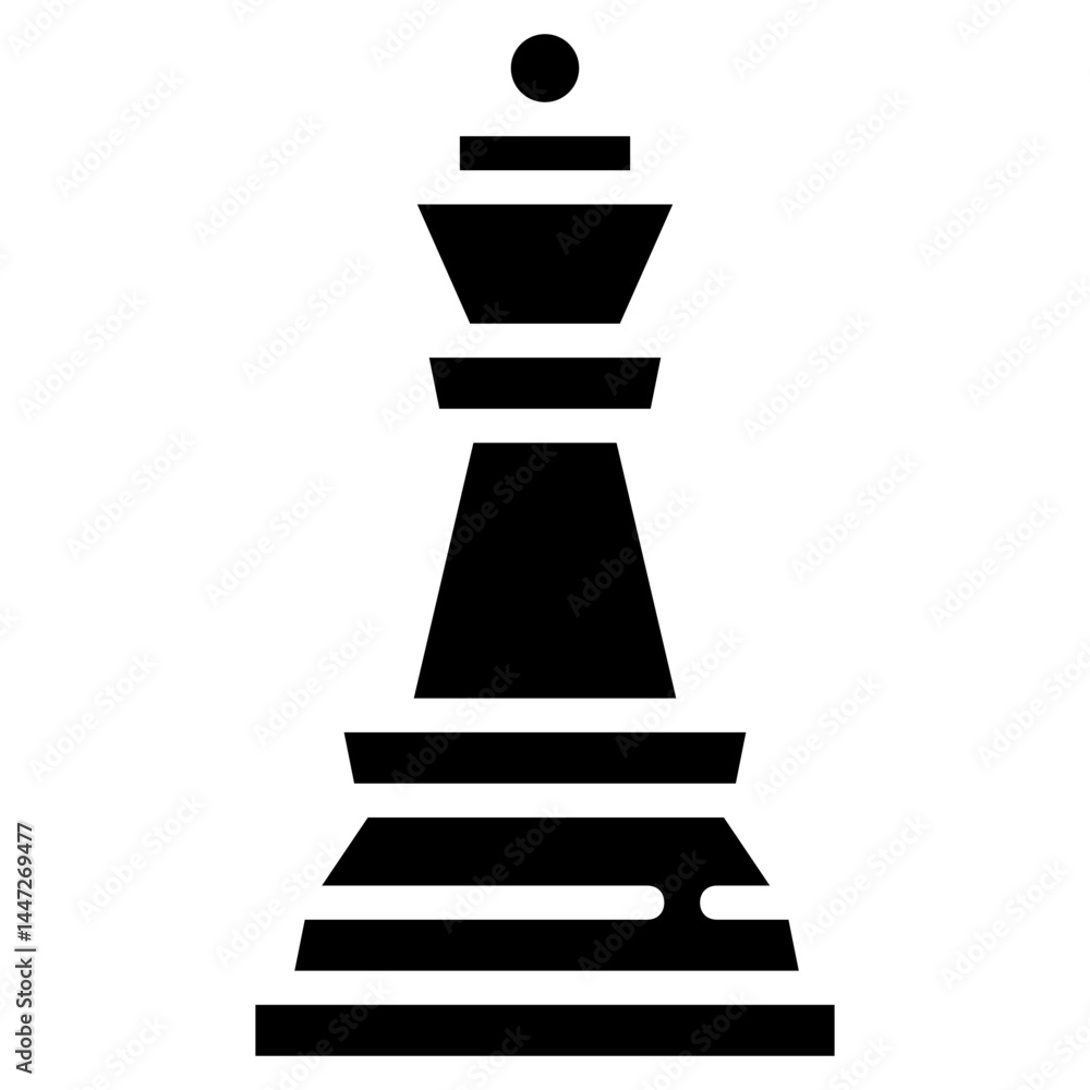 chess queen glyph icon vector illustration chess queen glyph icon vector illustration